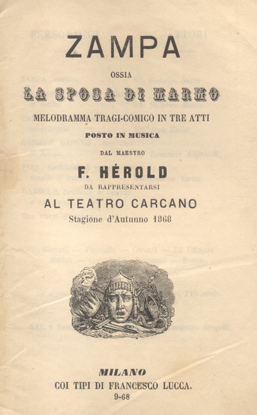 ZAMPA ossia LA SPOSA DI MARMO (1831). Melodramma tragi-comico in …