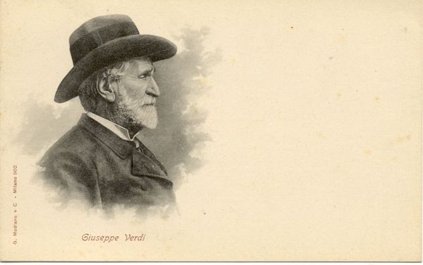 Cartolina postale illustrata (n°902) raffigurante il musicista Giuseppe Verdi a …