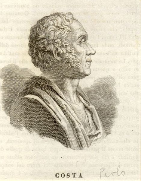 Incisione raffigurante un busto di Paolo Costa, letterato (Ravenna, 1771-1836).