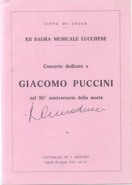 Locandina per l'esecuzione della prima ripresa del "Preludio sinfonico" e …