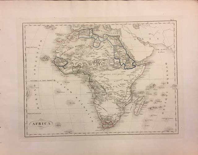 AFRICA. Carta tratta da "Atlante di Geografia moderna" per uso …