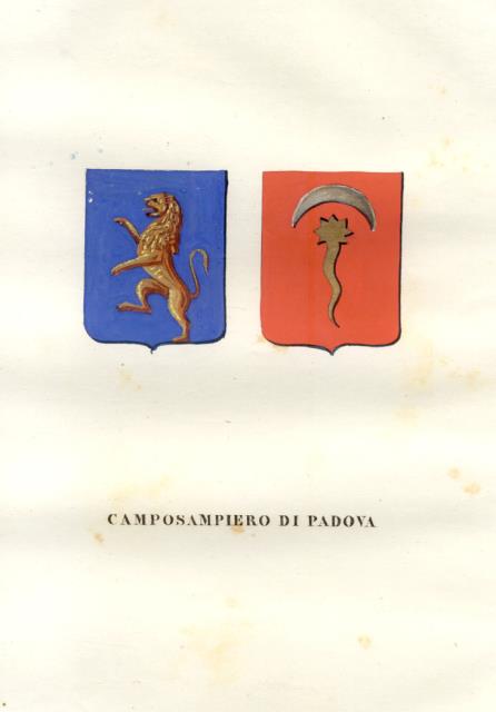 CAMPOSAMPIERO DI PADOVA. Fascicolo genealogico tratto da "Teatro araldico, ovvero …