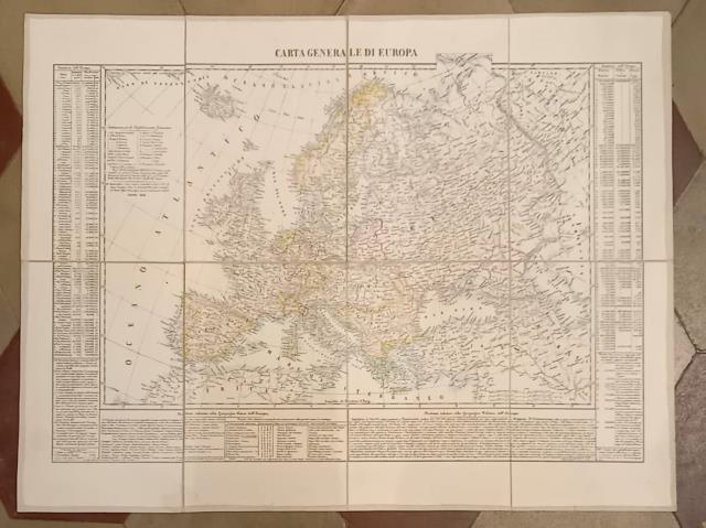 CARTA GENERALE DI EUROPA. Carta topografica originale eseguita da Benedetto …