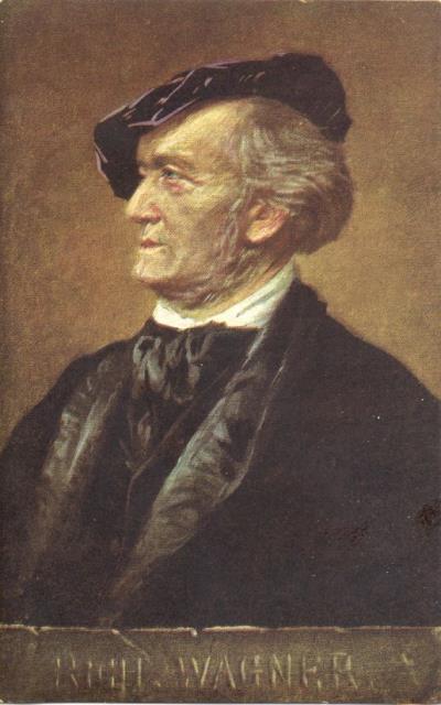 Cartolina postale illustrata raffigurante il musicista Richard Wagner a mezzobusto. …