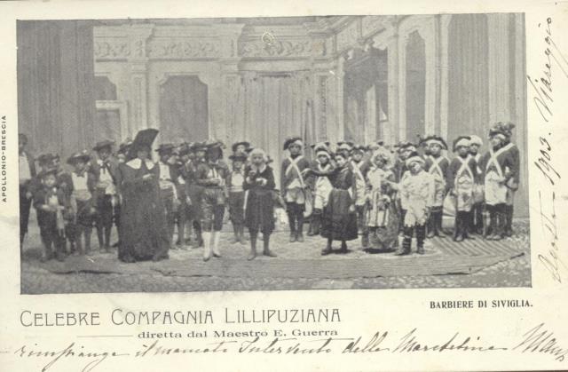 Cartolina postale raffigurante la "Celebre Compagnia Lillipuziana", diretta dal M° …