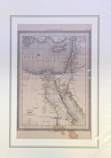 EGITTO, PALESTINA E FENICIA. Carta geografica in litografia Doyen. 1860 …