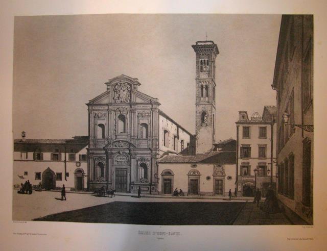 EGLISE D'OGNI SANTI. Firenze. Riproduzione tratta dall'album "La Toscane" di …