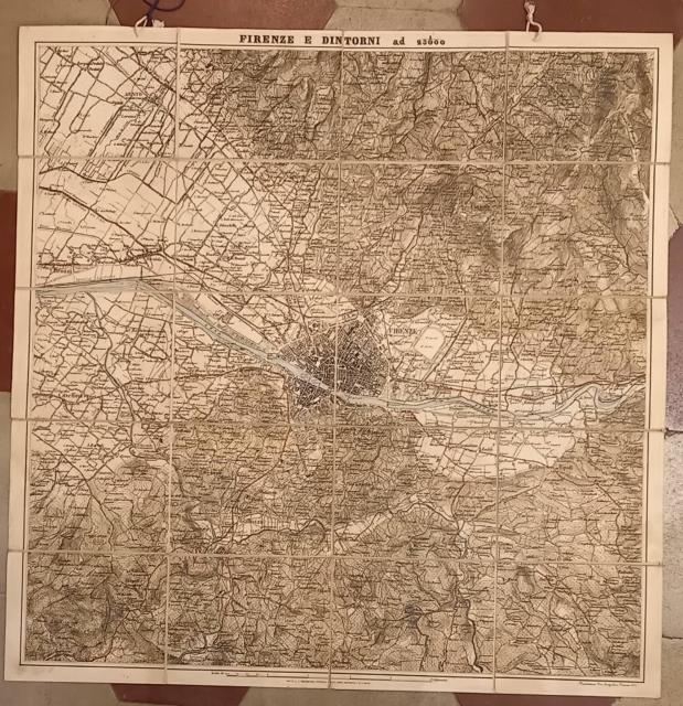 FIRENZE E DINTORNI AD 1:25.000. Carta topografica foto-litografica.