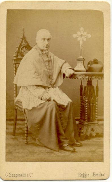 Fotografia originale formato tessera, raffigurante Monsignor Rocca, Vescovo di Reggio …