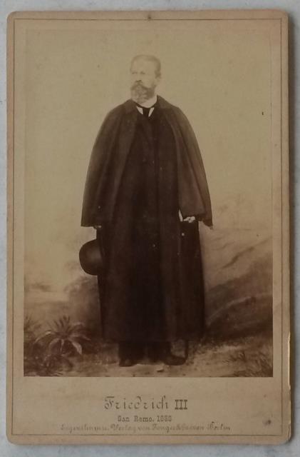 Fotografia originale raffigurante l'imperatore Federico III di Germania, Sanremo 1888.