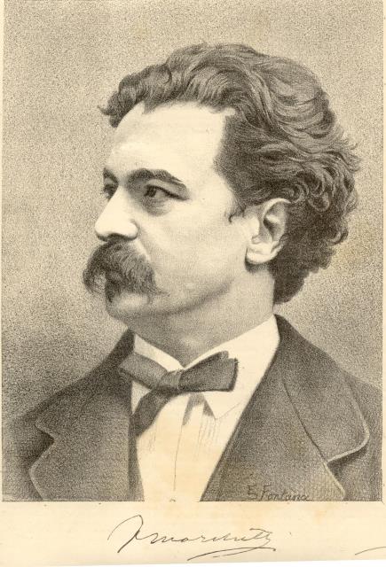 Fotolitografia originale raffigurante il musicista Franz Marinelli. 1890 circa.