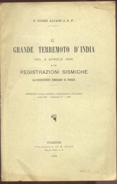 IL GRANDE TERREMOTO D'INDIA DEL 4 APRILE 1905. E le …