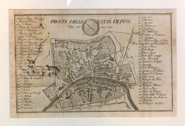 PIANTA DELLA CITTA' DI PISA. Fatta nell'anno 1797. Incisione originale …