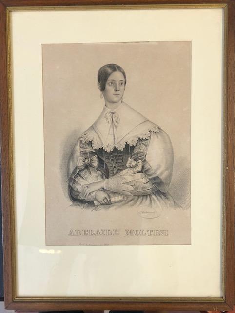 Ritratto della cantante Adelaide Moltini. Litografia da disegno di S. …