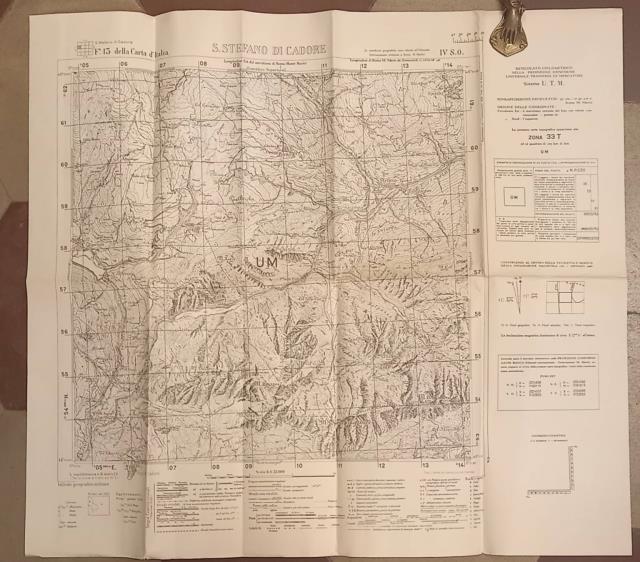 S.STEFANO DI CADORE. Carta dell'Istituto Geografico Militare aggiornata al 1938.