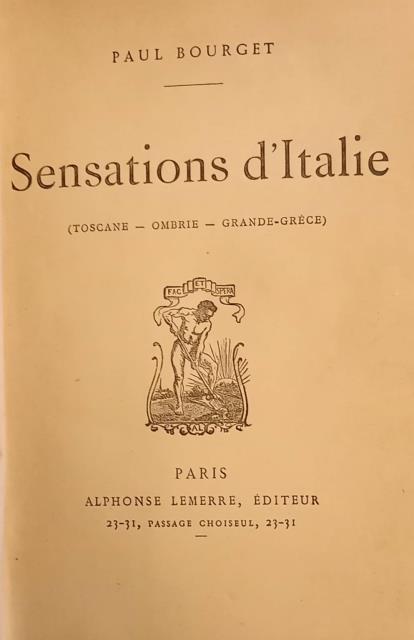 SENSATIONS D'ITALIE. Toscane, Ombrie, Grande Grèce. 1910 circa.