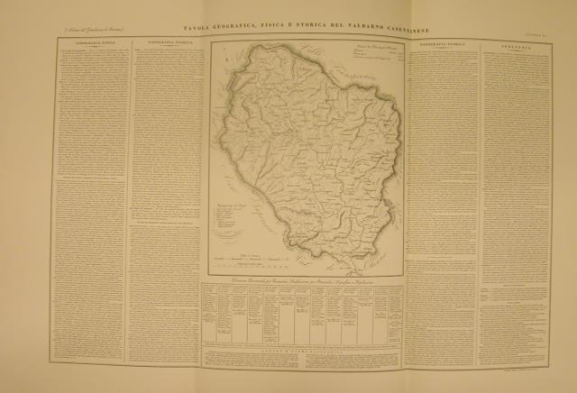 TAVOLA GEOGRAFICA, FISICA E STORICA DEL VALDARNO CASENTINESE. Riproduzione tratta …