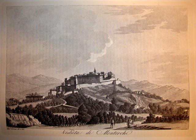 VEDUTA DEL CASTELLO DI MONTERCHI. Riproduzione tratta da "Viaggio pittorico …