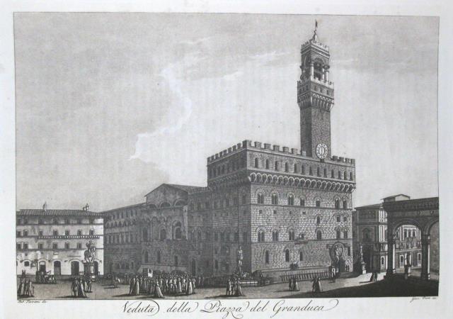 VEDUTA DELLA PIAZZA DEL GRANDUCA A FIRENZE. Riproduzione tratta da …