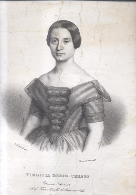 VIRGINIA BOSIO CHIARI PRIMA ATTRICE NEL TEATRO VALLE L'AUTUNNO 1844. …