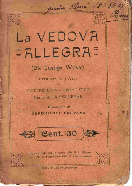 La Vedova Allegra (Die Lustige Witwe)