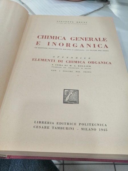 Chimica generale e inorganica con elementi di chimica organica