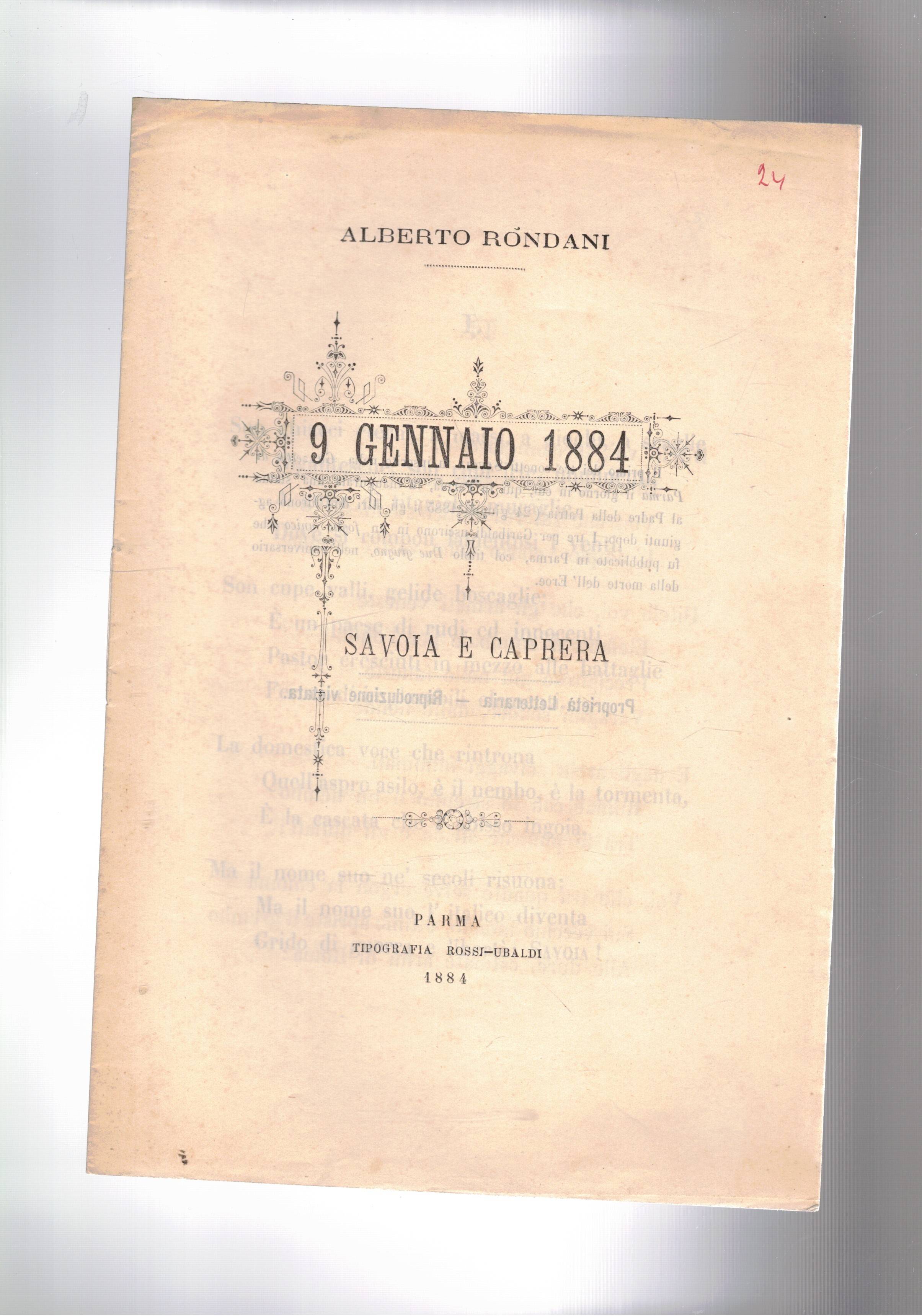 9 genniao 1884 Savoia e Caprera.