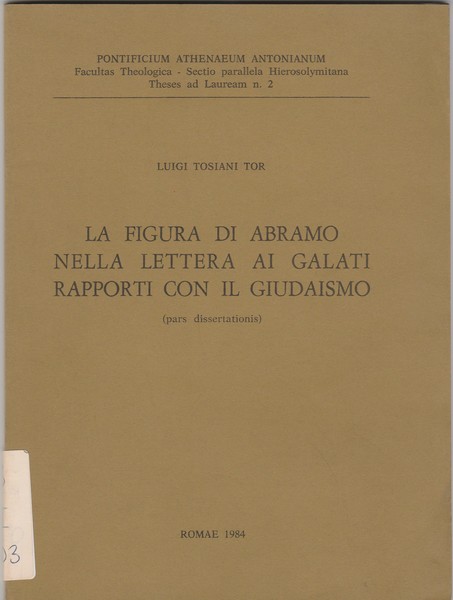 La figura di Abramo nella lettera ai Galati. Rapporti con …