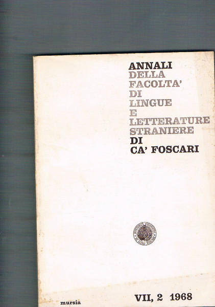 Annali della Facoltà di Lingue e Letterature Straniere di Ca' …
