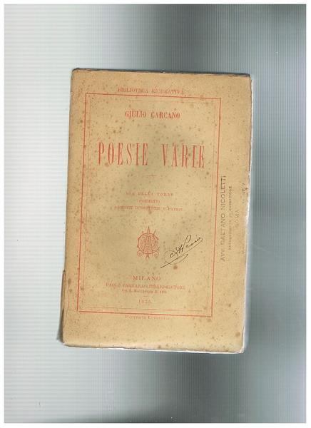 Poesie varie: Ida Della Torre, Poemetti, Armonie domestiche e patrie.