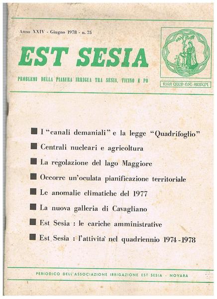 Est Sesia, problemi della pianura irrigua tra Sesia, Ticino e …
