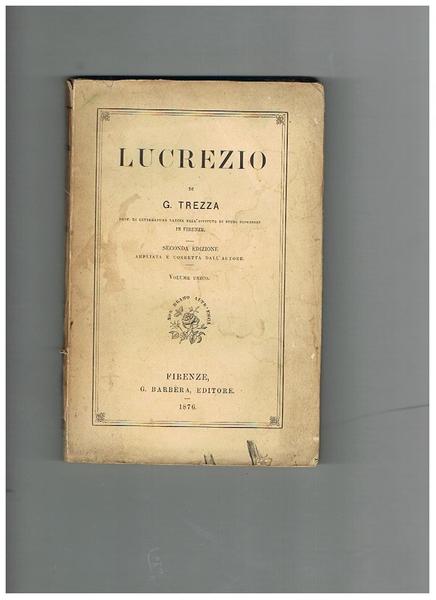 Lucrezio di G. Trezza prof. di letteratura latina nell'Istituto di …