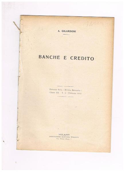 banche e credito. Estratto.