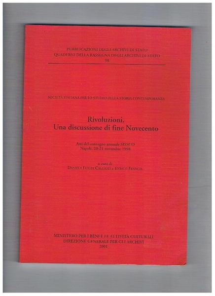 Rivoluzioni. Una discussione di fine ottocento. Atti del convegno annuale …