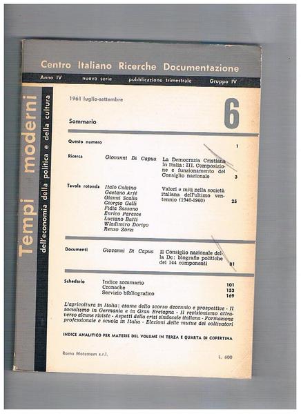 Tempi moderni dell'economia della politica e della cultura. Trimestrale n° …