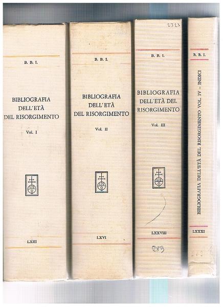 Bibliografia dell'età del Risorgimento vol. I-IV, in onore di alberto …