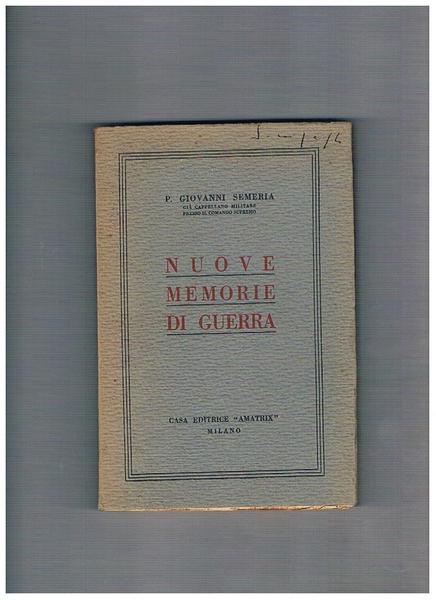 Nuove memorie di guerra.
