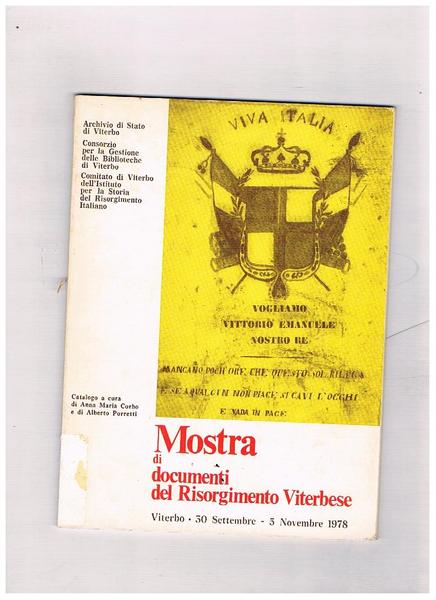 Mostra di documenti del risorgimento viterbese. Sett-nov. 1978.