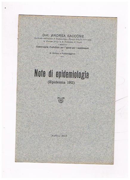Note di epidemiologia (epidemia 1911).