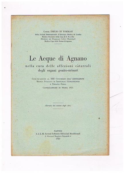 Le Acque di Agnano nella cura delle affezioni catarrali degli …