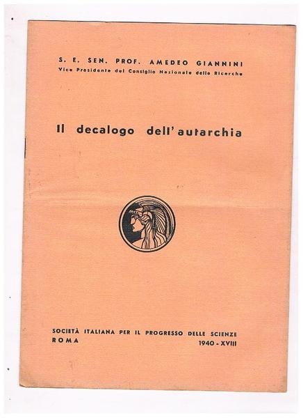 Il decalogo dell'autarchia. Estratto.