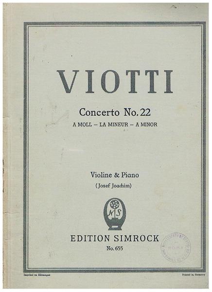 Concerto N.° 22 A Moll - La Mineur - A …