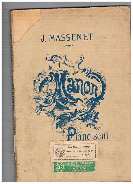 Manon Opéra Comique en 5 Actes et 6 tableaux de …