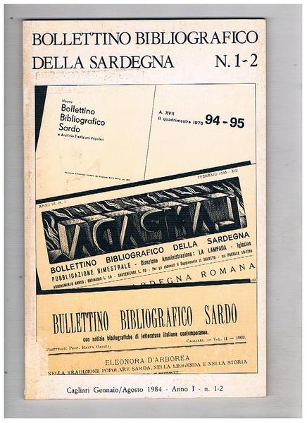 Bollettino bibliografico della Sardegna. Quadrimestrale. Anno I° 1984 fasc. I-III.