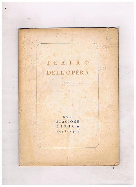 Programma di sala dello spettacolo "Manon" di Jules Massenet, andato …