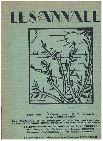 Les Annales politique et littéraires. Grande Revue litteraire de la …