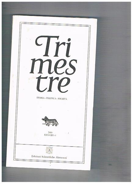 Trimestre, rivista trimestrale n° 1-4 del 2005. La cultura dell'illuminismo …