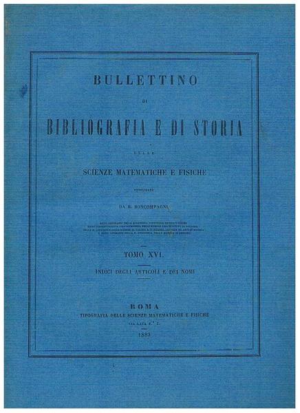 Indici degli articoli e dei nomi dell'annata 1883. Fasc. del …