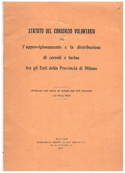 Statuto del consorzio volontario per l'approvvigionamento e la distribuzione dei …