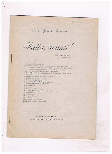 Italia avanti! Dal 1870 al 1917 24 maggio.